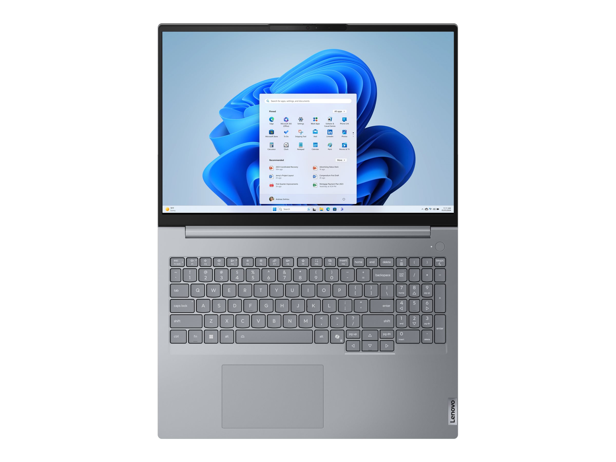 Lenovo ThinkBook 16 G8 IRL Intel Core 7 240H Laptop 40.6 cm (16") WUXGA 16 GB DDR5-SDRAM 512 GB SSD Wi-Fi 6E (802.11ax) Windows 11 Pro Nordic Grey