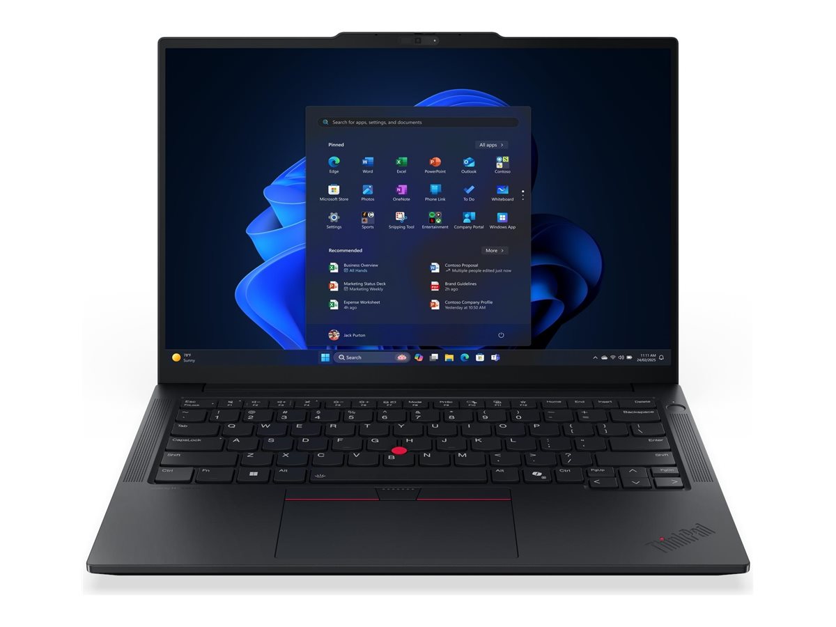 Lenovo ThinkPad E14 Gen 7 (AMD) AMD Ryzen™ 7 250 Laptop 35.6 cm (14") WUXGA 32 GB DDR5-SDRAM 512 GB SSD Wi-Fi 6E (802.11ax) Windows 11 Pro Nordic Black