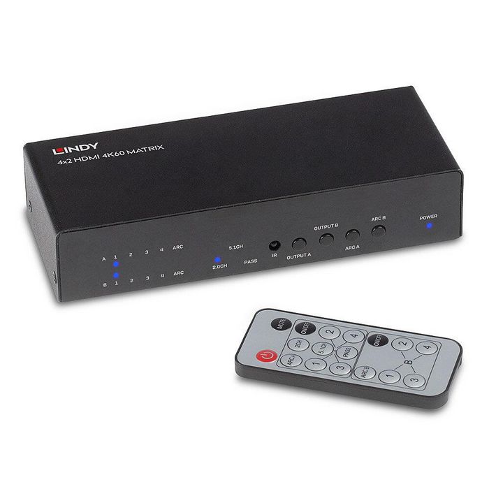 Lindy Matrix Switch, HDMI 2.0, 18Gbps, HDCP 2.2, 125x95x25 mm