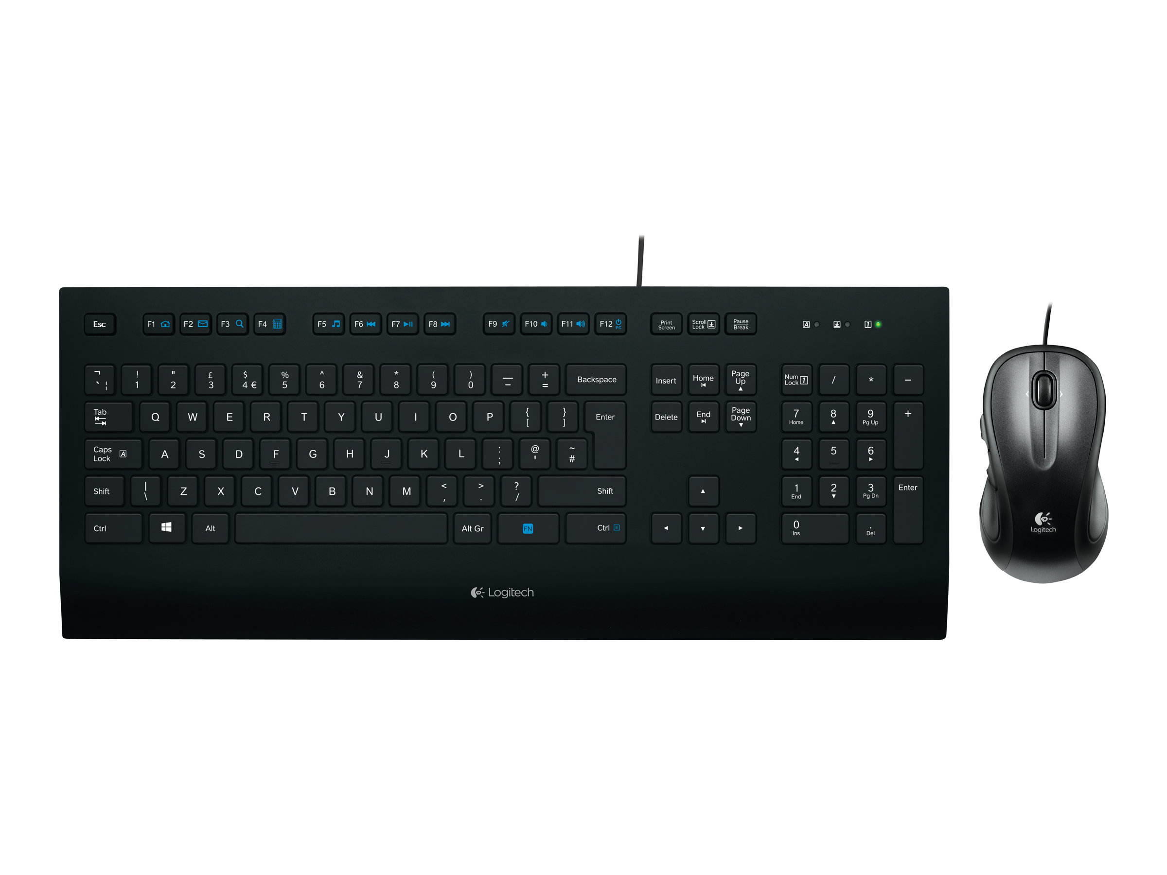 Logitech Corded K280e Tastatur Kablet Nordisk