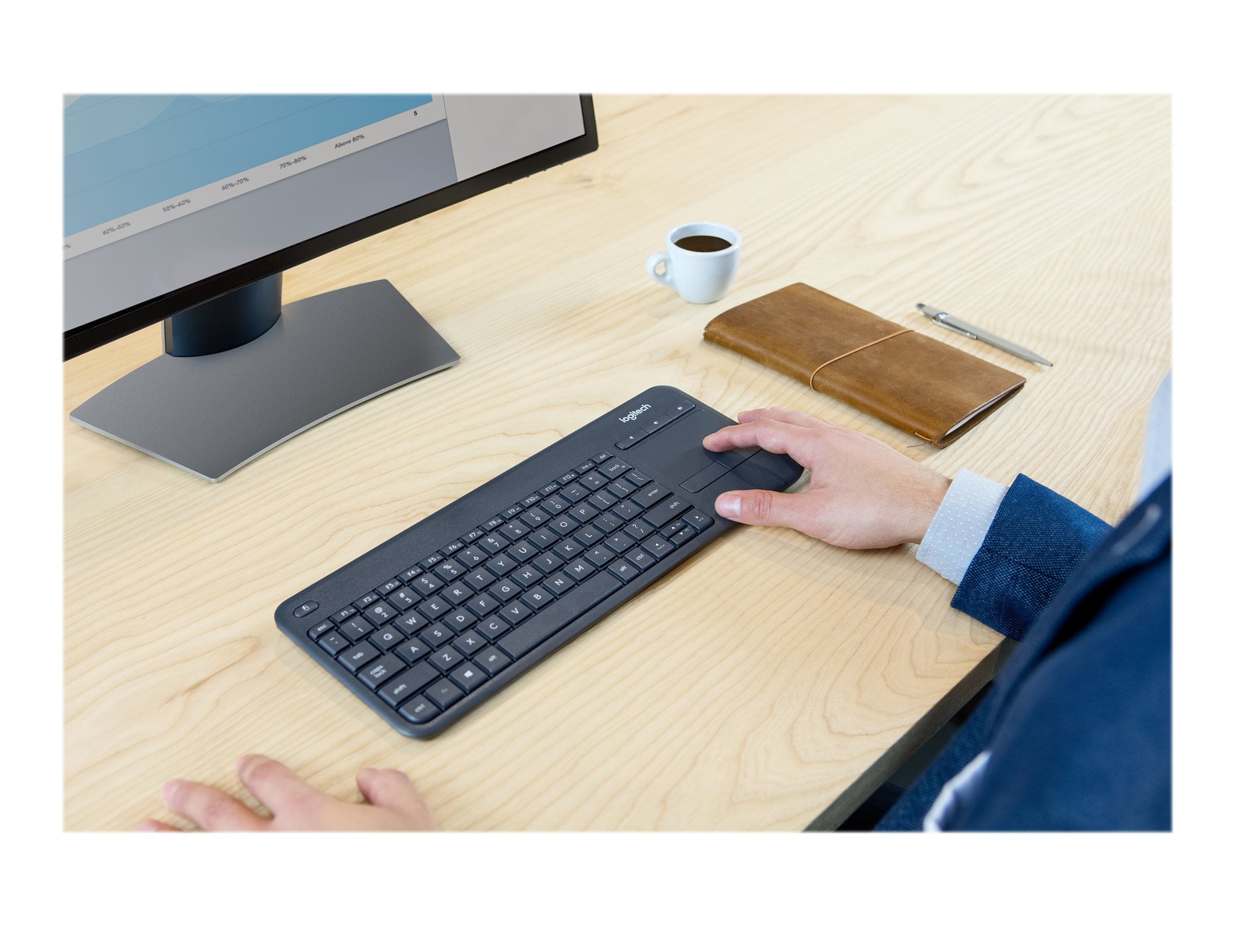 LOGITECH K400 Plus Wireless Touch Keyboard - DARK (ESP)