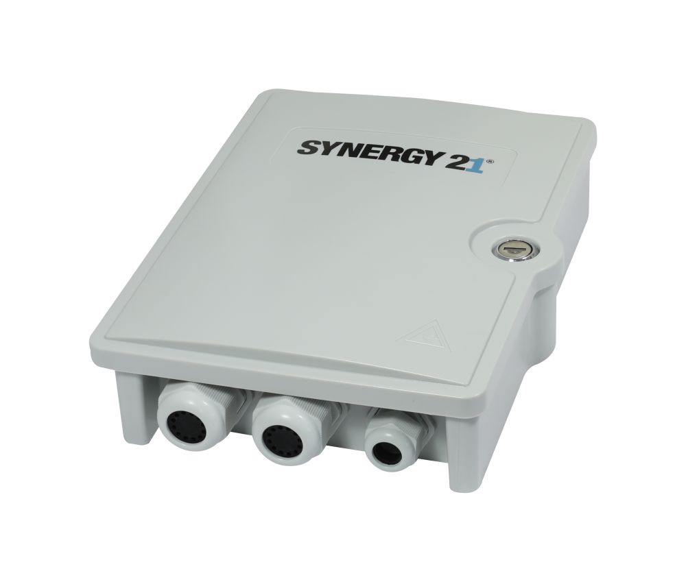 LWL-FTTH wall housing, IP55, 1xinput/24xoutput 2mm or 2xoutput 4-12mm, Synergy 21