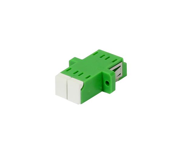 LWLKupplungLCAPCBuchseLCAPCBuchse 9125u Singlemode grün duplex PVC Keramikhülse mit Flansch mit einseitiger Laserschutz Synergy21