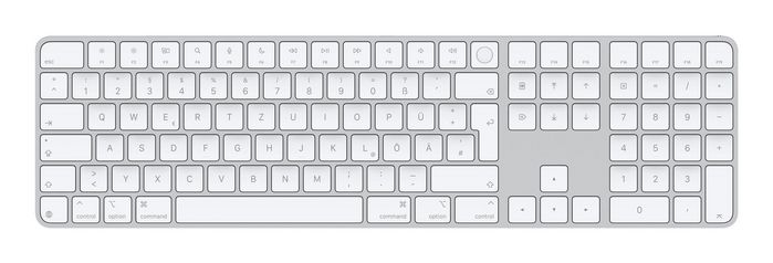 Apple Magic Keyboard with Touch ID and Numeric Keypad for Mac models with Apple silicon (USB–C) - German - White Keys