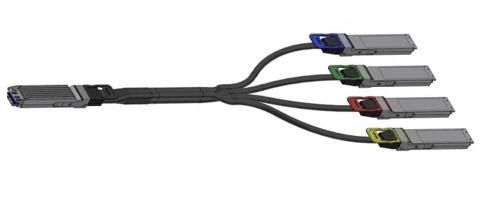 NVIDIA Passive copper splitter cable, IB twin port NDR 800Gb/s to 4x200Gb/s, OSFP to 4xOSFP, 1m