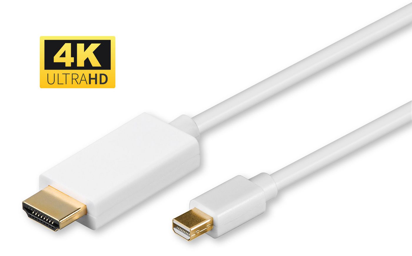 Microconnect MDPHDMI2-4K video cable adapter 2 m Mini DisplayPort HDMI Type A (Standard) White