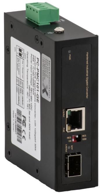 Barox Media-conv. DIN-rail, ext. temp.