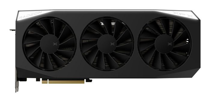 XFX 16 GB, GDDR6, 256-bit, 2970 MHz boost clock, PCI Express 5.0, 3x DisplayPort, 1x HDMI, 2x 8-pin, 3.5 slot, White LED