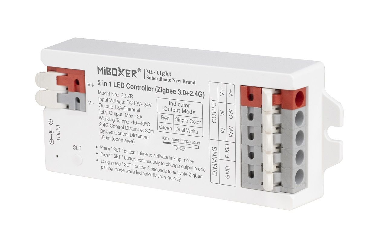 MiBoxer E2-ZR LED Controller 2in1 Single colour/CCT(dual white) Zigbee 3.0/2.4G