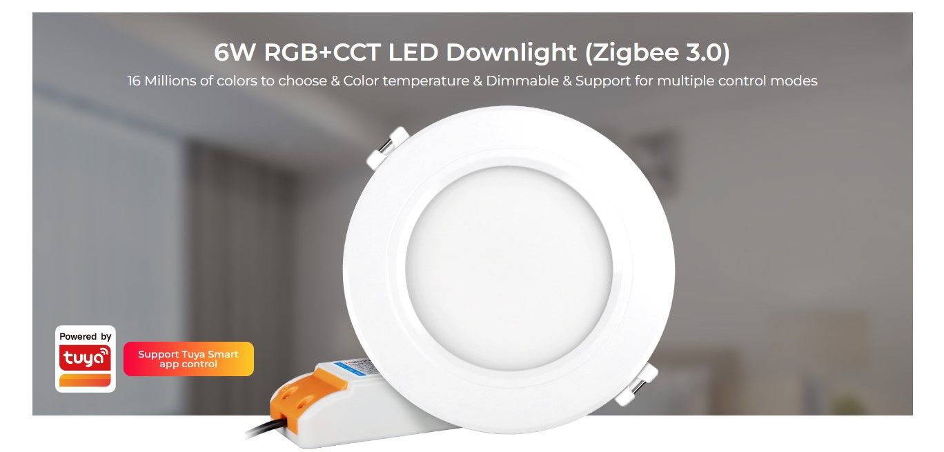 MiBoxer FUT068ZR LED Panel Round 6W RGB-WW (RGB-CCT) with Zigbee 3.0 and 2.4G