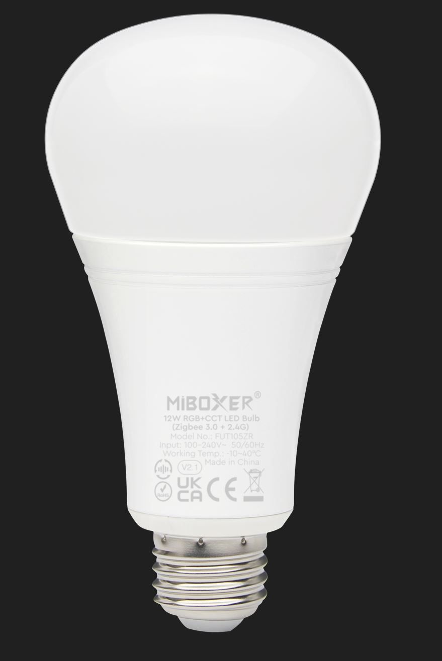 MiBoxer FUT105ZR LED Retrofit E27 Bulb 12W RGB-WW (RGB-CCT) lamp with radio and Zigbee 3.0