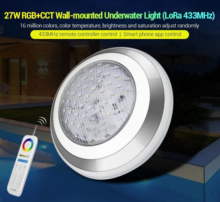MiBoxer UW02 LED pool light 27W RGB-CCT LoRa 433MHz underwater light IP68