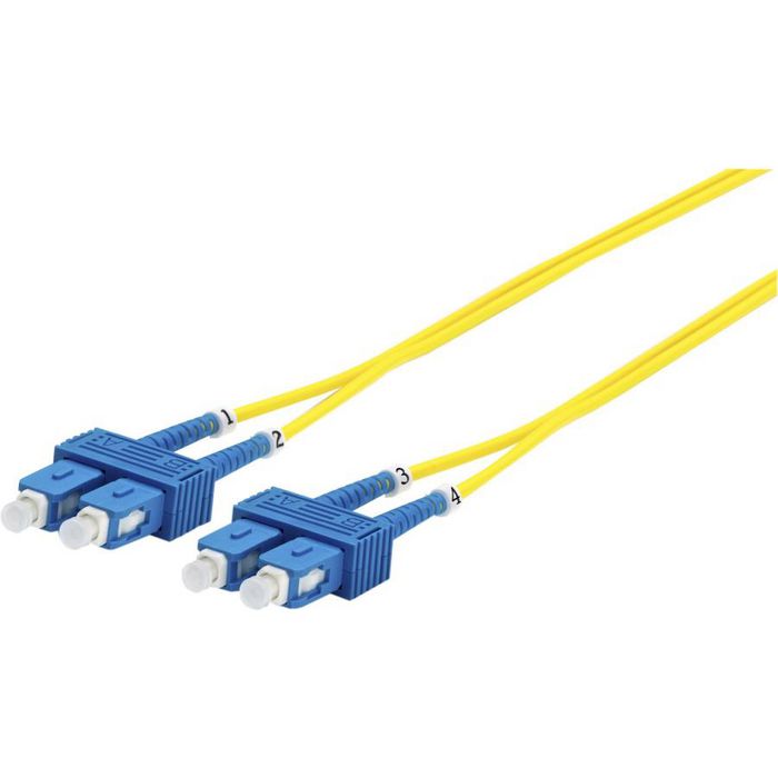 MicroConnect Optical Fibre Cable, SC-SC, Singlemode, Duplex, OS2 (Yellow), 15m