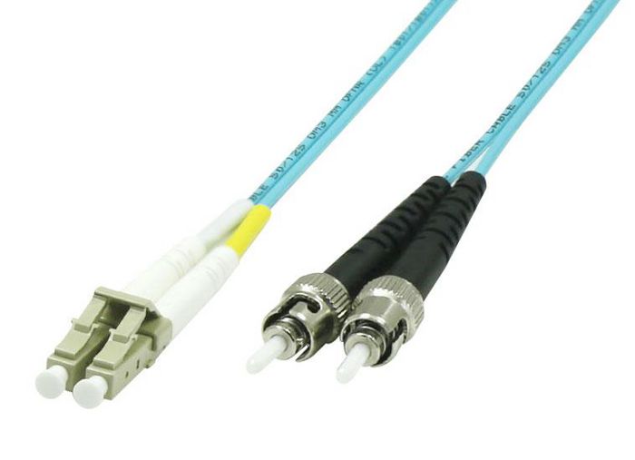 MicroConnect Optical Fibre Cable, LC-ST, Multimode, Duplex, OM3 (Aqua Blue), 5m