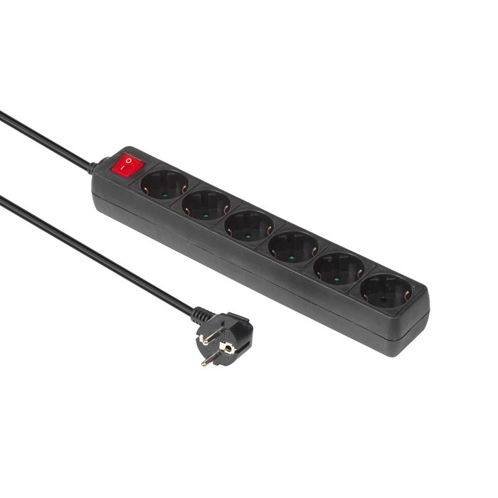 MicroConnect 6-way Schuko Socket, 3m