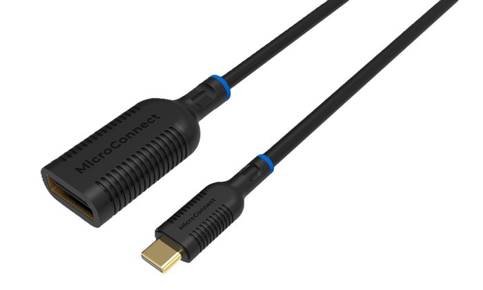 MicroConnect USB-C male to Displayport female adapter, 0.2m, Black