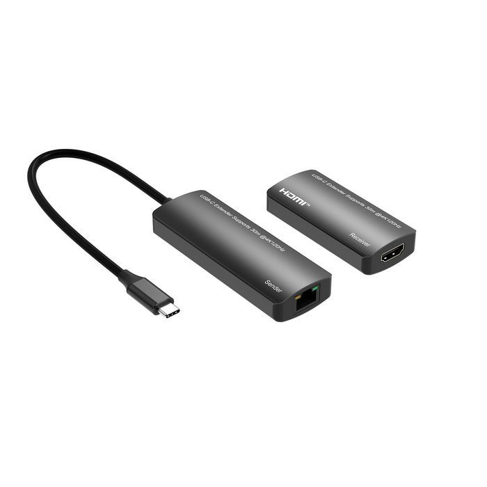 MicroConnect USB-C to HDMI Extender via ethernet, 30m distance at 4k@120Hz