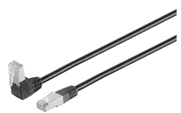 MicroConnect CAT6 U/UTP Network Cable 1 x 90° angled 1m, Black