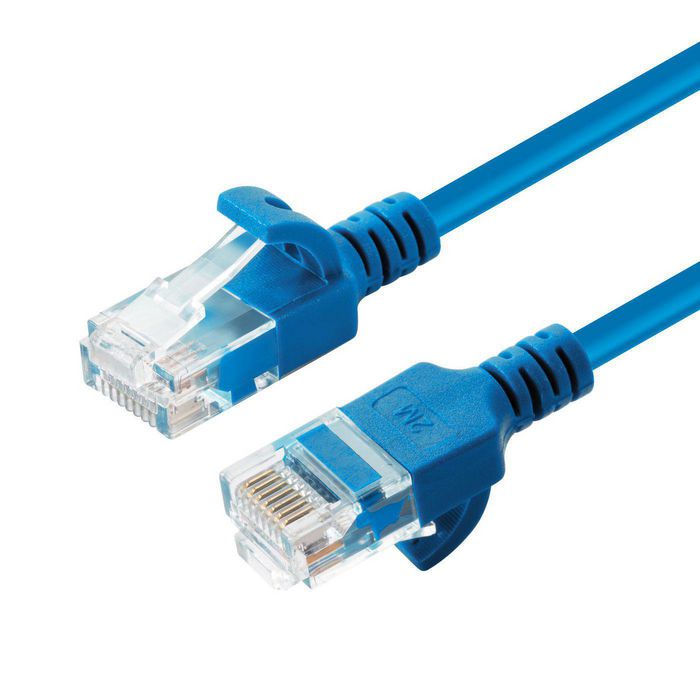 MicroConnect CAT6a U/UTP SLIM Network Cable 20m, Blue