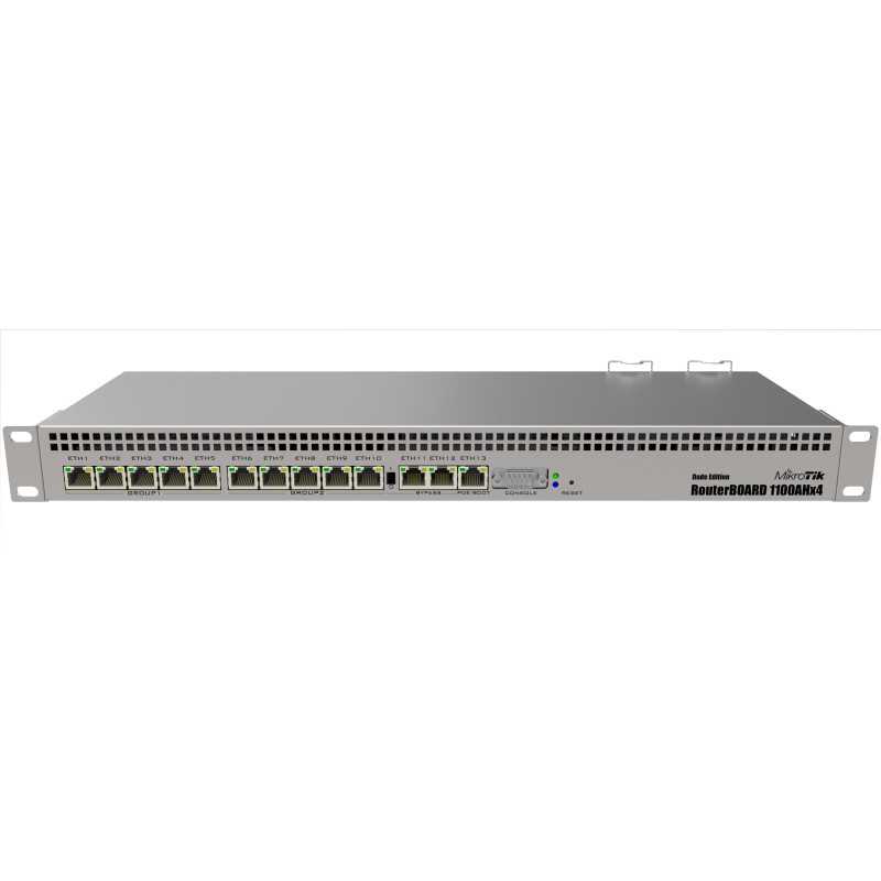MikroTik RB1100AHx4 Dude Edition | Router | 13x RJ45 1000Mb/s, 1x microSD, 2x SATA, 2x M.2, 60GB dysk w zestawie