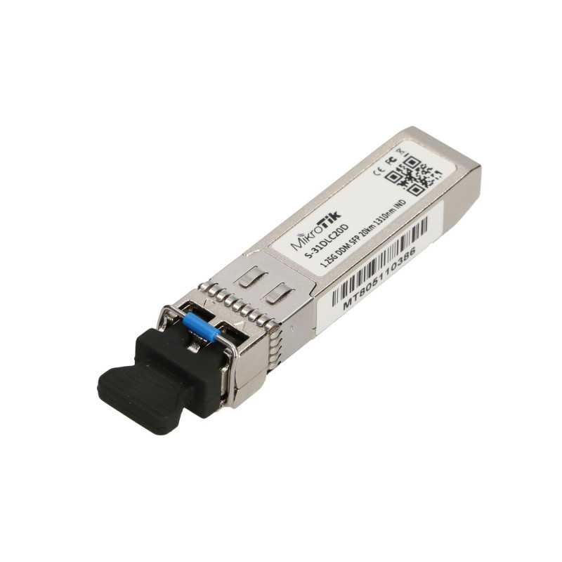 MikroTik S-31DLC20D | SFP module | 1.25Gb/s, 1310nm, 2x LC, 20km, Single-mode