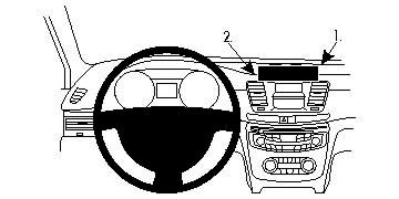 Brodit Mounting bracket, Peugeot 508 11-12, Center mount, Extra strength mounting platform