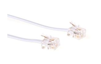 ACT White 2 meter flat telephone cable with RJ11 connectors
