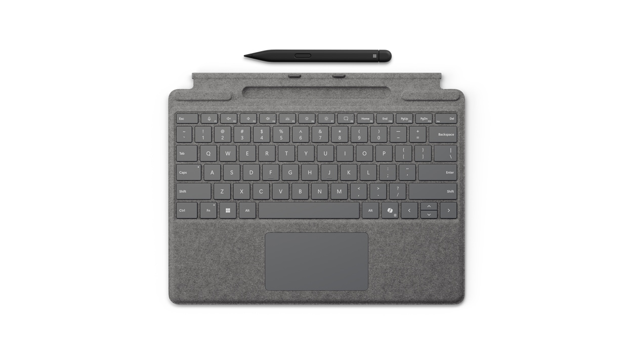 MS Surface Pro Accessories Type Cover incl. Slim 2 Pen *platinum* - Spanish