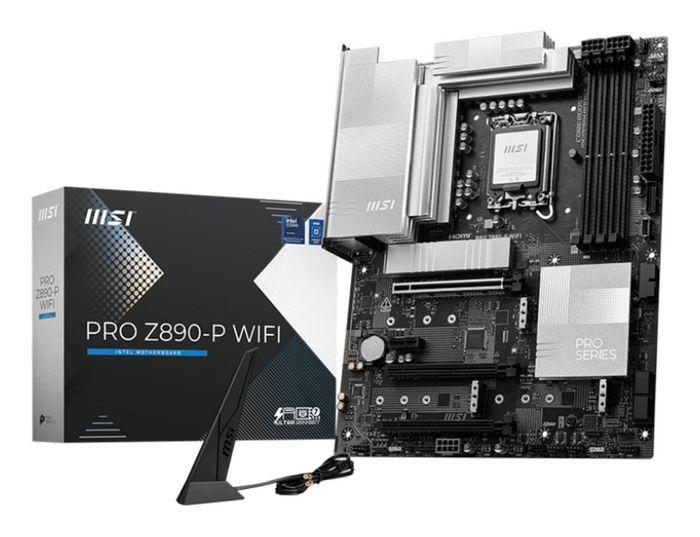 MSI 4 X DDR5 9200+ MT/s (OC), LGA 1851, 14+1+1+1 Duet Rail Power System 55A DrMOS, 5G LAN, Wi-Fi 7, 1x HDMI
