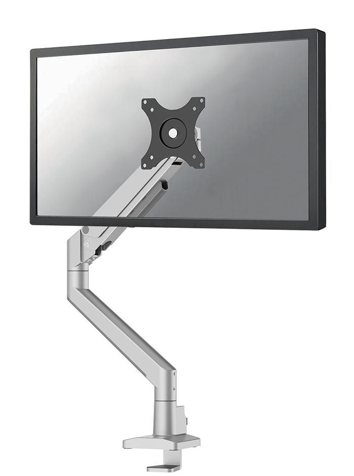 Neomounts DS70-250SL1 Monitor arm 17-35" - gas spring - Topfix - 180°-stop,Clamp/Grommet, 9 kg, 43.2 cm (17"), 88.9 cm (35"), 100 x 100 mm, Silver