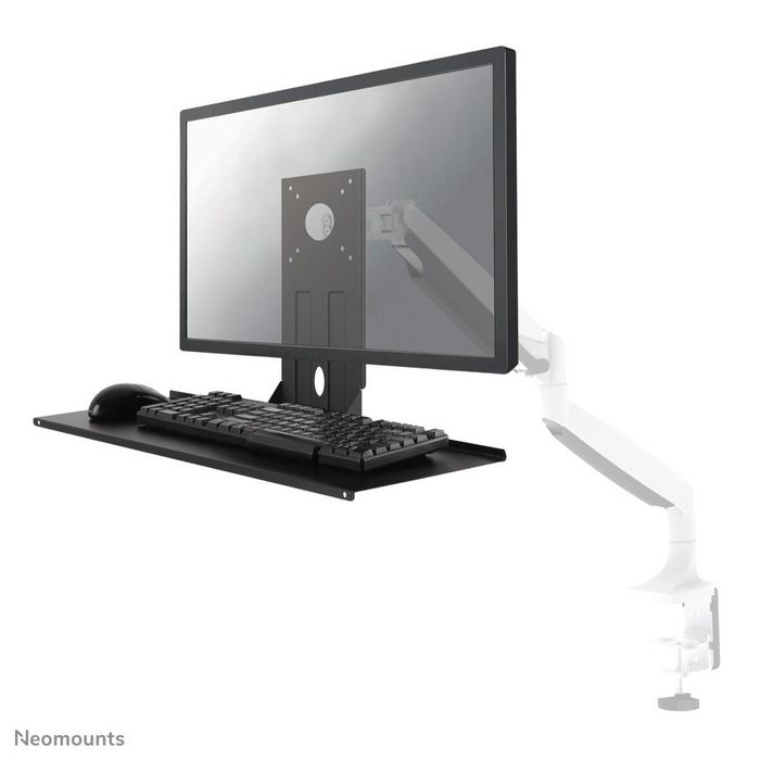 Neomounts KEYB-V200BLACK, Keyboard/Mouse Shelf VESA Installation for screens up to 32", Max 2kg, VESA 75x75-100x100, W:65cm, -Black