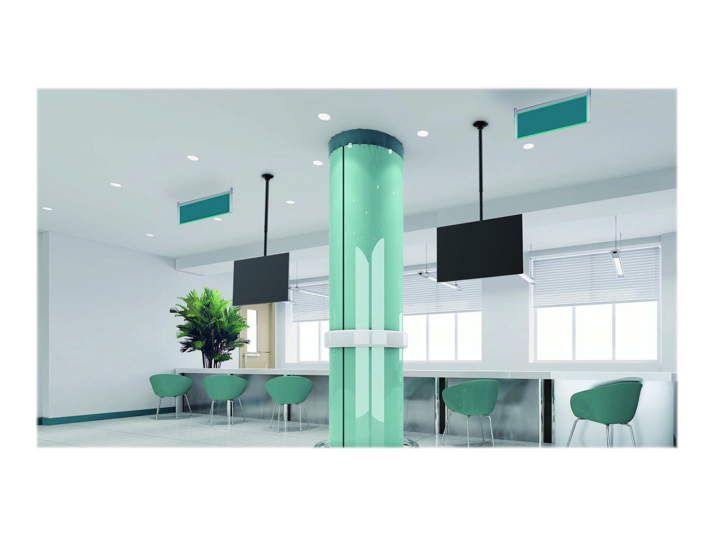 Neomounts FPMA-C340BLACK Monitor/TV mount ceiling 32-75" - h 106-156 cm