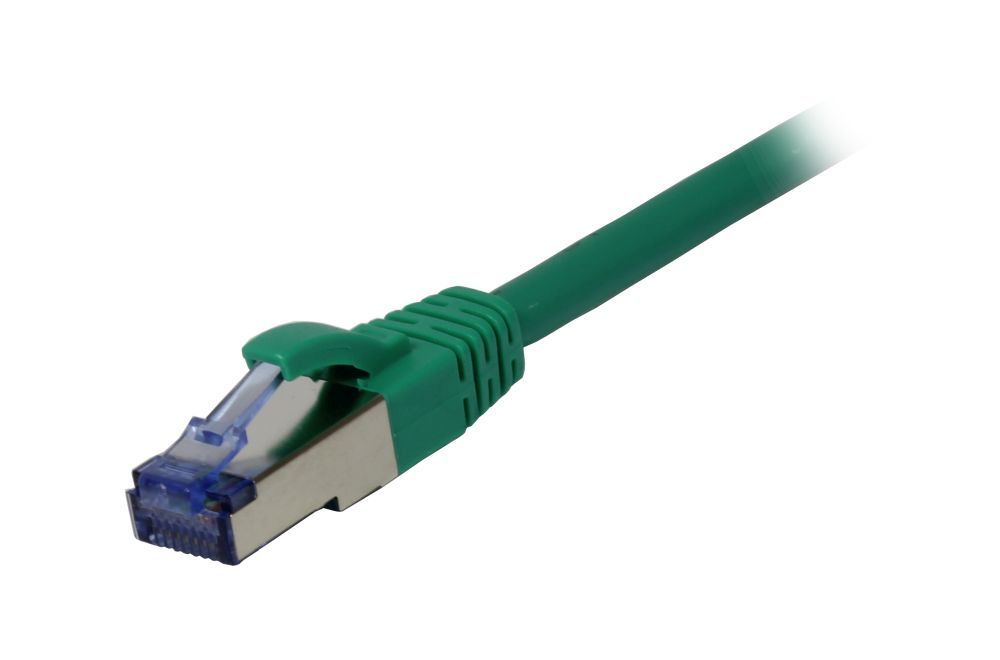 Patch cable RJ45, CAT6A 500Mhz, 3m, green, S-STP(S/FTP), component tested (GHMT certified), AWG26, Synergy 21