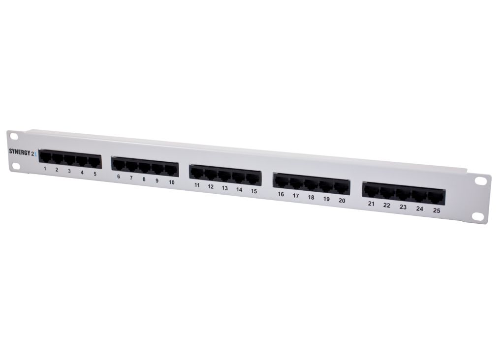 Patch Panel 25xTP, CAT3, ISDN, 19", Lichtgrau Synergy 21