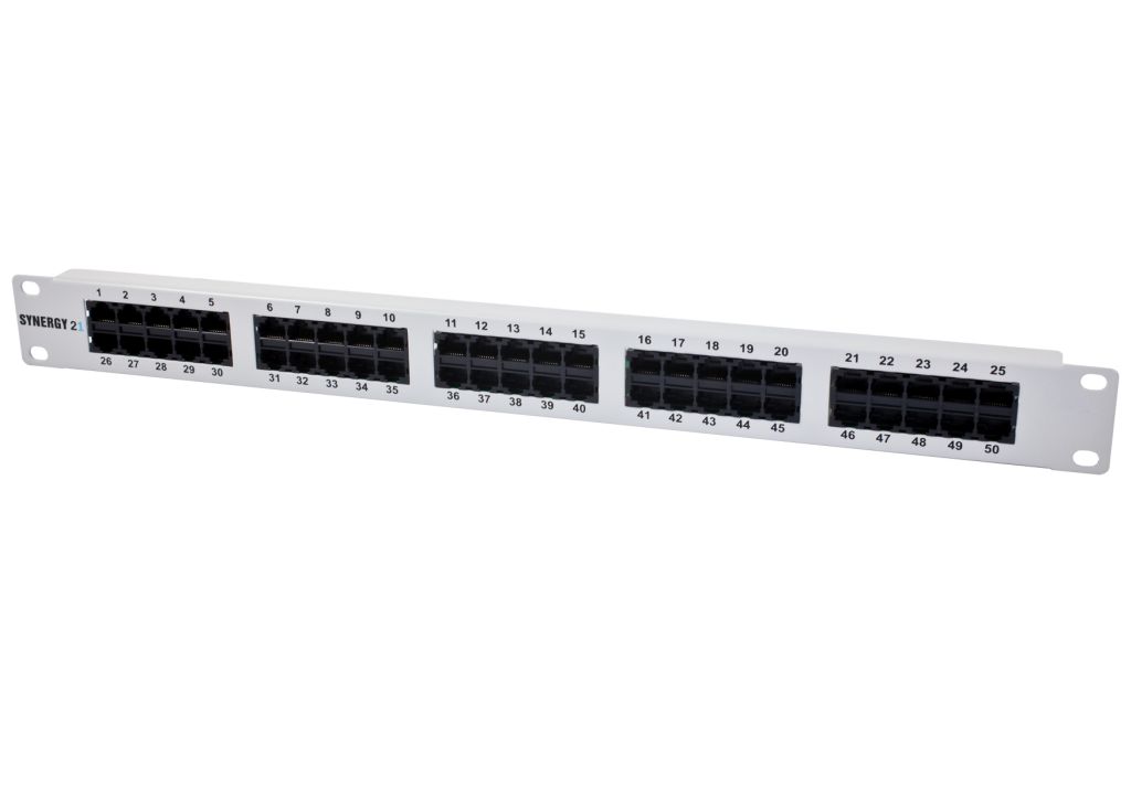 Patch Panel 50xTP, CAT3, ISDN, 19", Lichtgrau Synergy 21