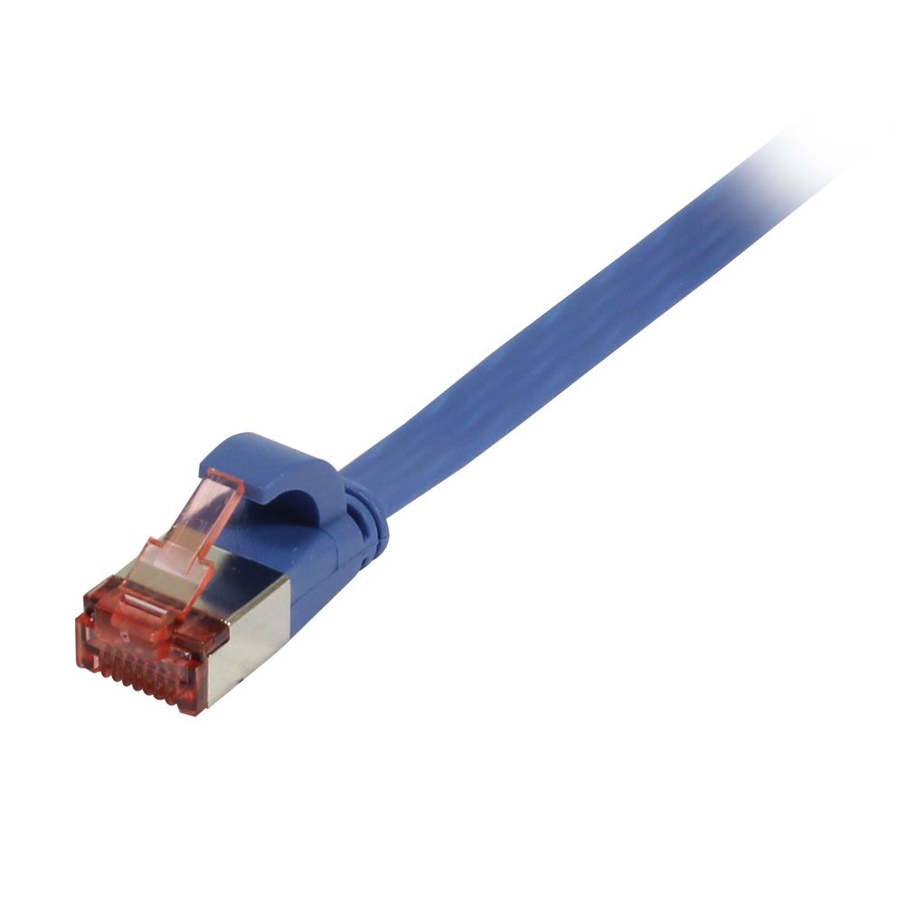 Patchkabel RJ45, CAT6 250Mhz, 0.15m blau, FTP(U/FTP), TPE(Superflex), Flach, Synergy 21
