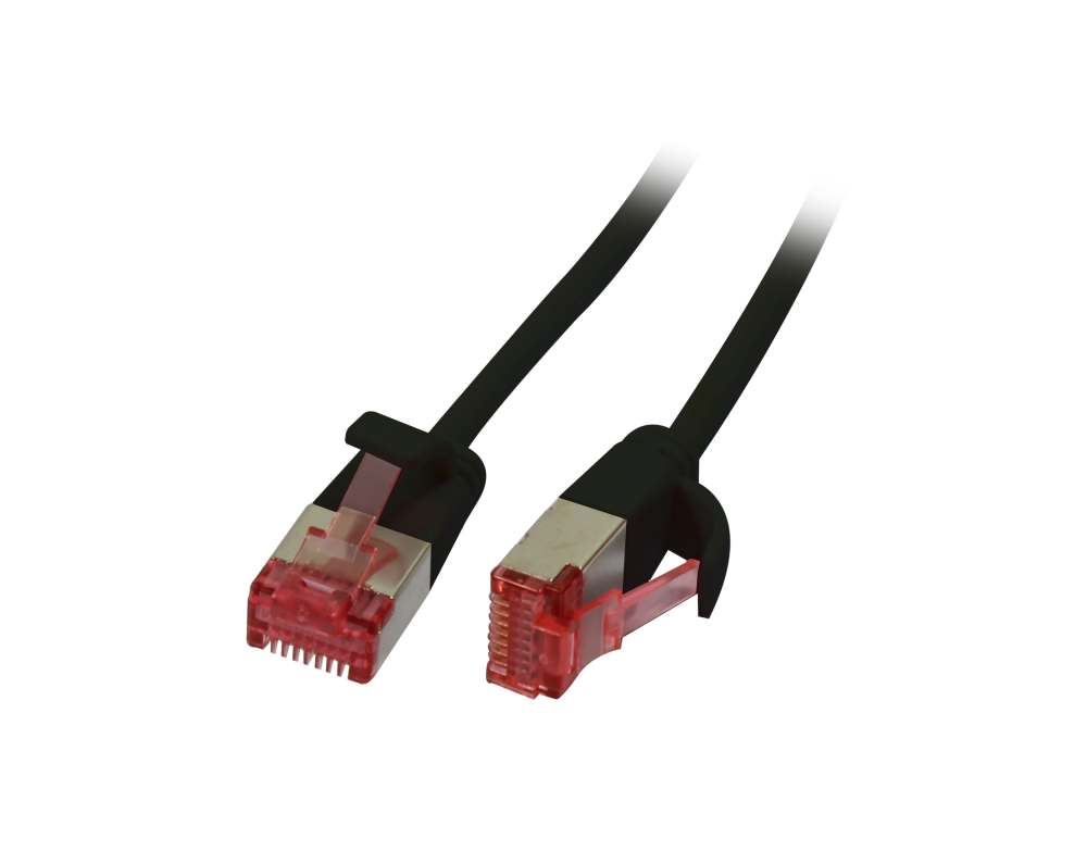 Patchkabel RJ45 CAT6 250Mhz 015m schwarz UFTP slimline rund d36mm Synergy 21