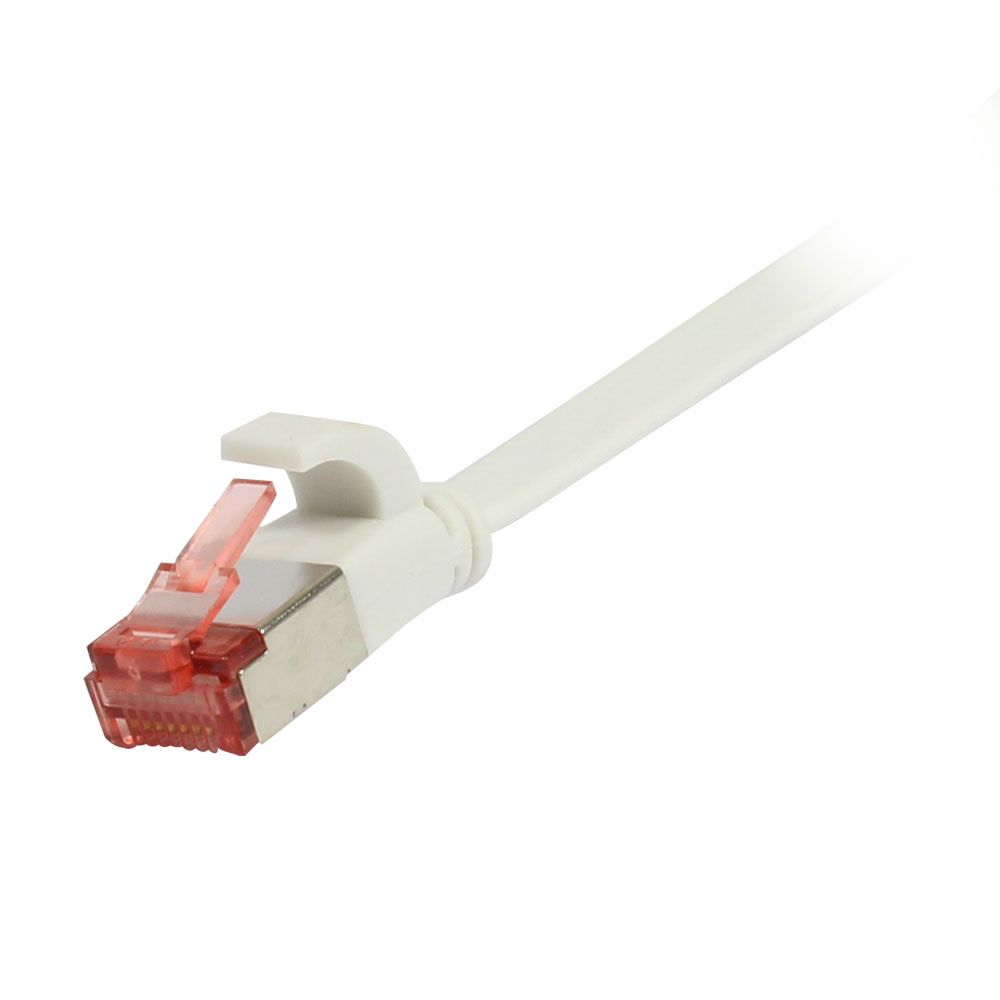 Patchkabel RJ45, CAT6 250Mhz, 0.15m weiss, FTP(U/FTP), TPE(Superflex), Flach, Synergy 21
