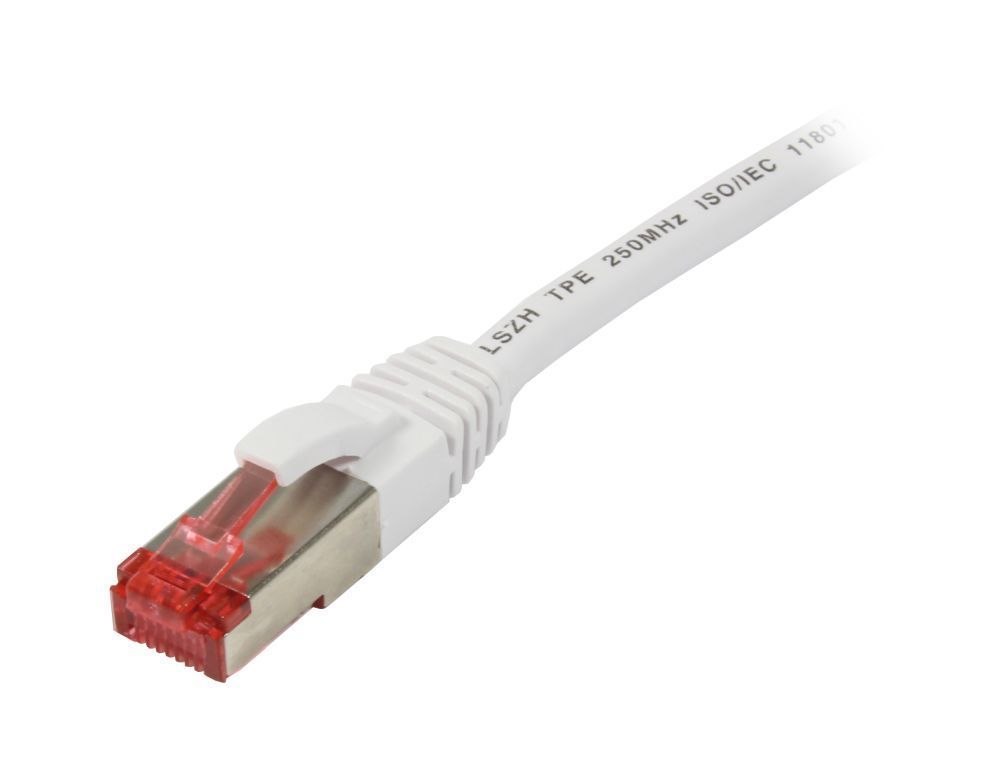Patchkabel RJ45, CAT6 250Mhz, 10m weiss, S-STP(S/FTP), TPE/LSZH(Superflex), Synergy 21