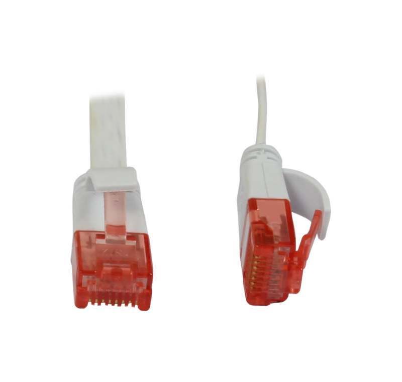 Patchkabel RJ45, CAT6 250Mhz, 5m weiss, UTP(U/UTP), PVC, Flach, Synergy 21