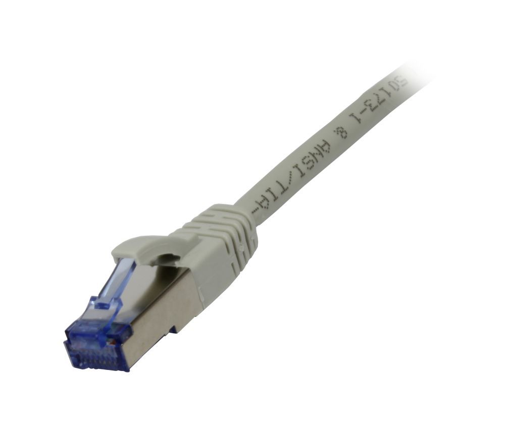 Patchkabel RJ45 CAT6A 500Mhz 10m grau SSTPSFTP Komponent getestetGHMT certified AWG26 Synergy 21
