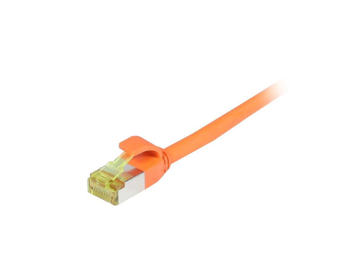 Patchkabel RJ45, CAT6A 500Mhz, 2m, orange, S-STP(S/FTP), slimline rund d=4,5mm, TPE/LSZH(Superflex), AWG28, mit CAT7 Rohkabel, Synergy 21