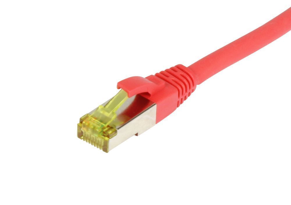Patchkabel RJ45, CAT6A 500Mhz, 30m, rot, S-STP(S/FTP), TPE/LSZH(Ultraflex), AWG26, mit CAT7 Rohkabel, Synergy 21