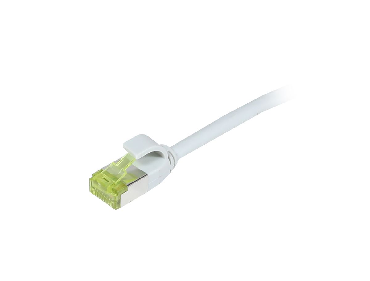 Patchkabel RJ45, CAT6A 500Mhz, 5m, grau, S-STP(S/FTP), slimline rund d=4,5mm, TPE/LSZH(Superflex), AWG28, mit CAT7 Rohkabel, Synergy 21