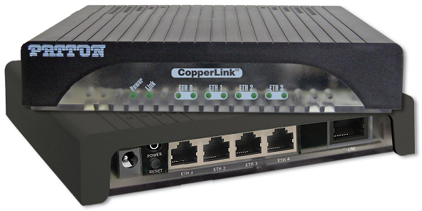 Patton Extended Temperature CopperLink 1214 High Speed Auto Rate Extender; Conformal Coated; RJ45 Connector