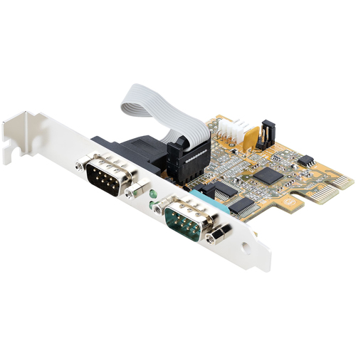 PCIE DUAL SERIAL PORT CARD - 16C1050 UART 5V/12V STATUS LIGHT