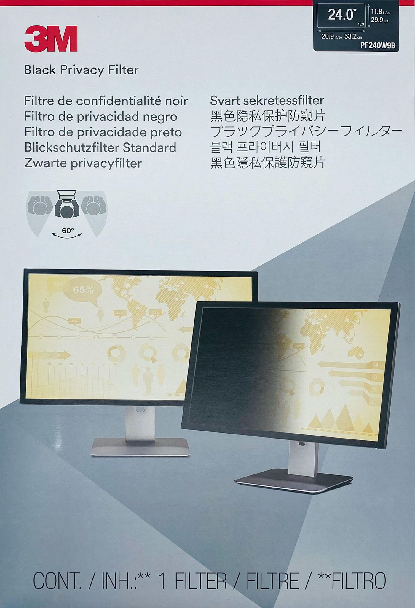 Filter 3M Privacy Monitor 24in/16:9