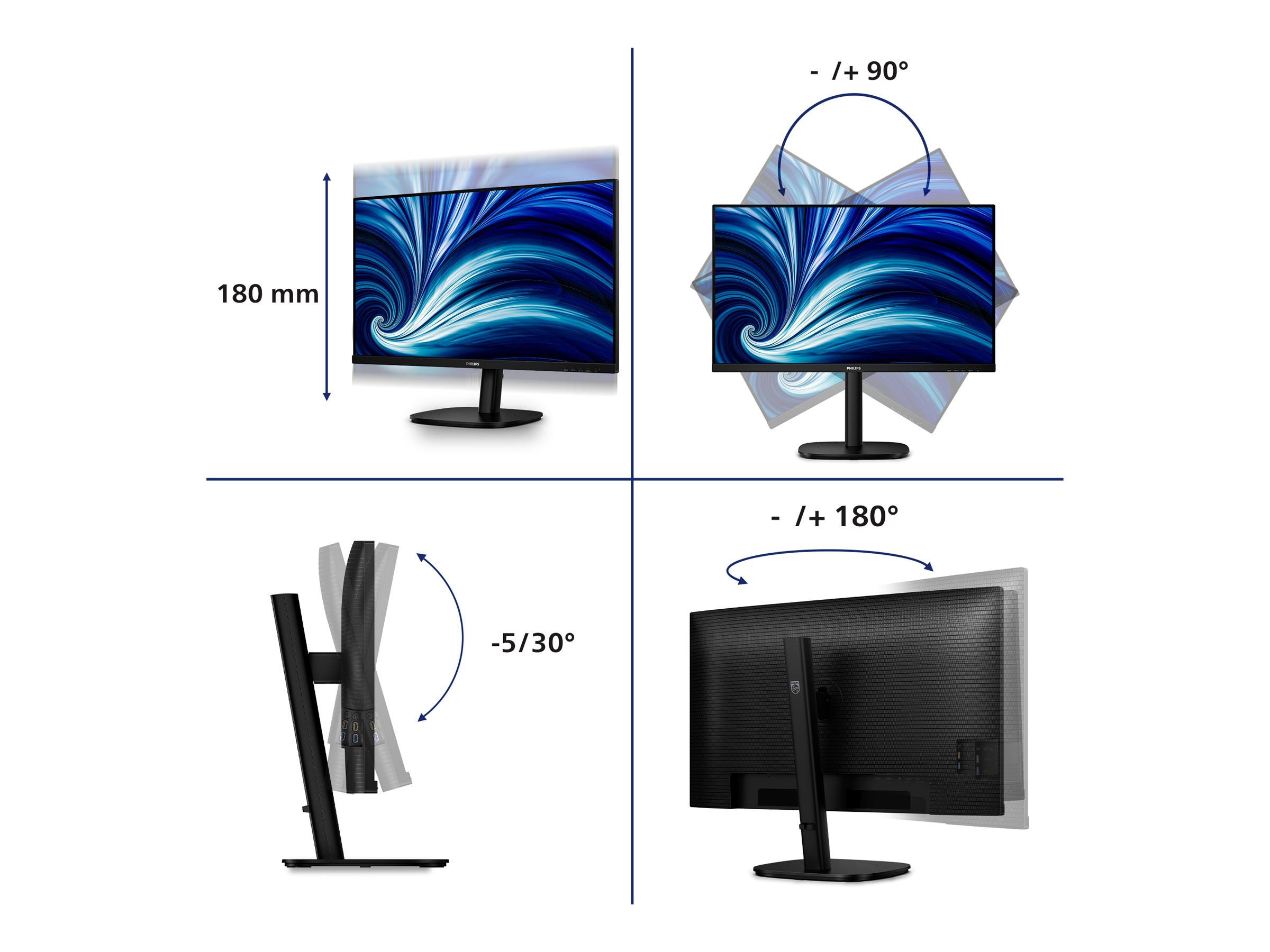 Philips 3000 series 32B2N3500/00 computer monitor 80 cm (31.5") 2560 x 1440 pixels Quad HD LCD Black