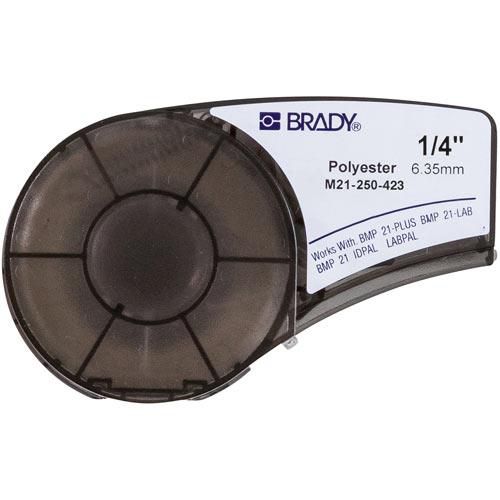 Brady Black on White Polyester tape for BMP21-PLUS; BMP21-LAB 6.35 mm X 6.40 m