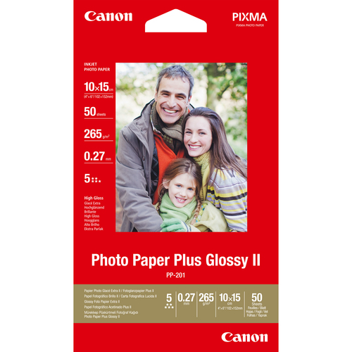 PP-201 PHOTO PAPER PLUS II GLOSSY 10X15 50SHTS